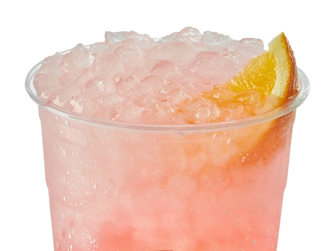 Swig Menu 72 Pretty in pink Non-cream, fresh, and uplifting drink at swig menu refreshers, 130 calories, 32 carbs, and 0 fats.