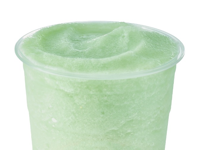 Swig Menu 122 The Grinch's taste is sour-sweet, 150 calories, 38 carbs, and 0 fats.